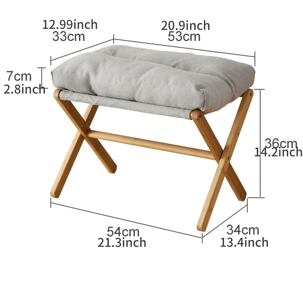 Bamboo Foldable Shoe Stool