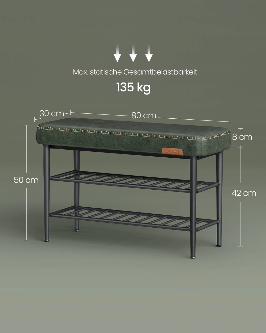 VASAGLE EKHO Leather Shoe Bench