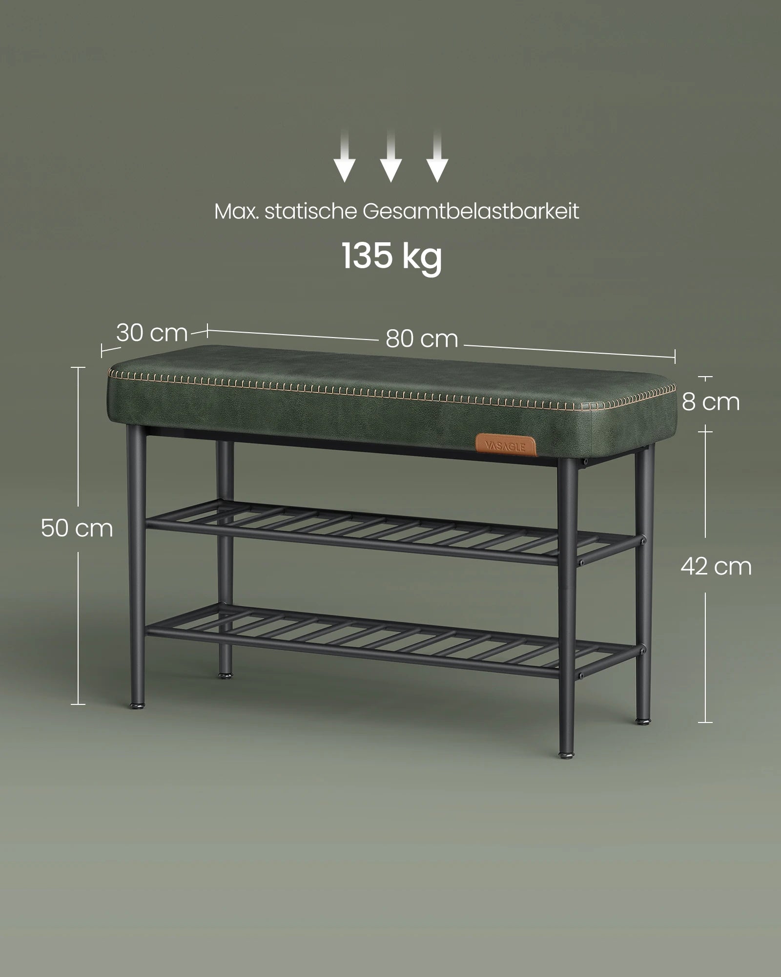 VASAGLE EKHO Leather Shoe Bench