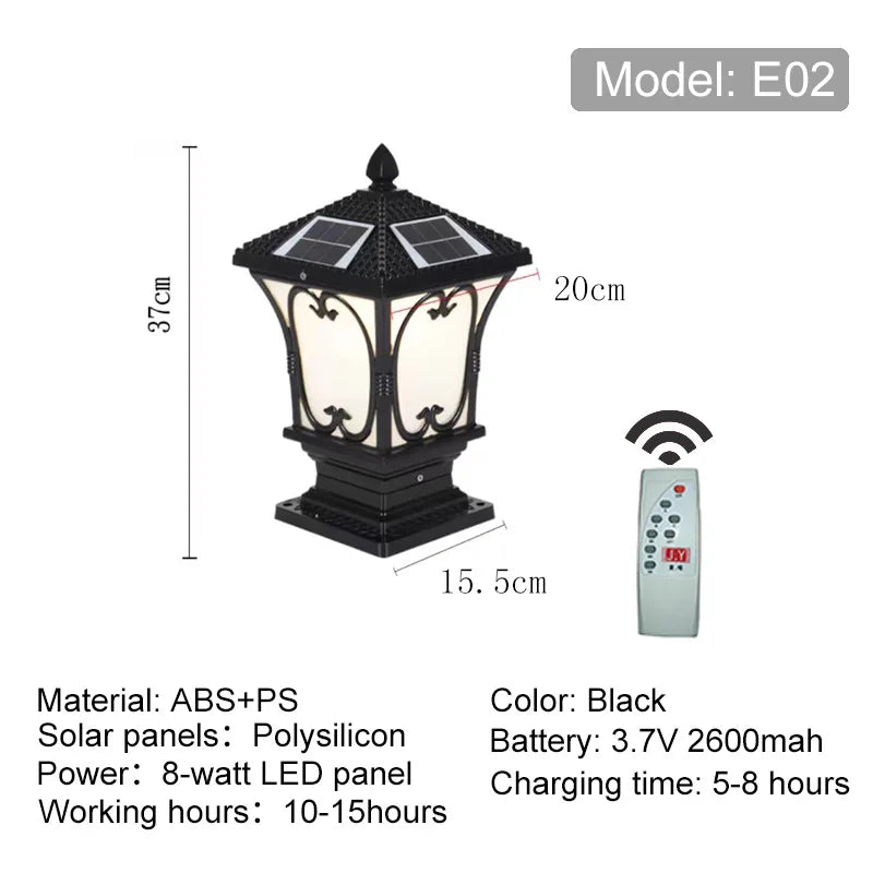 Solar Auto-Dimming Pillar Light
