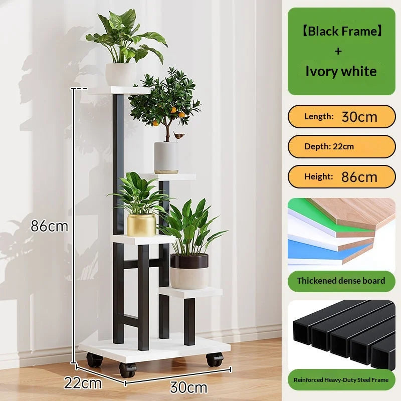 Rolling Multi-Tier Plant Stand