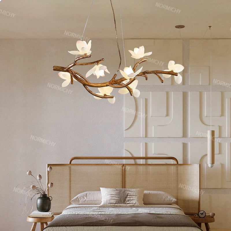 Lotus Branch Pendant Light - Wabi-Sabi