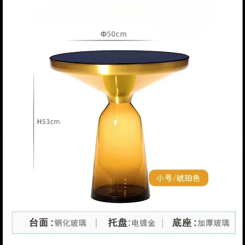 Round Glass Nordic Side Table