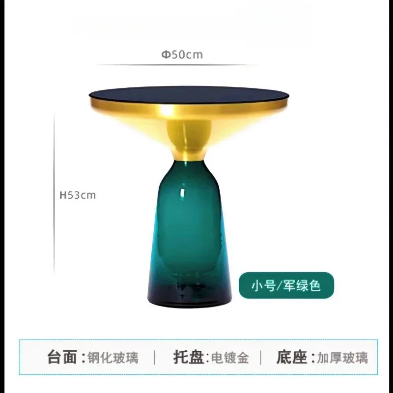 Round Glass Nordic Side Table