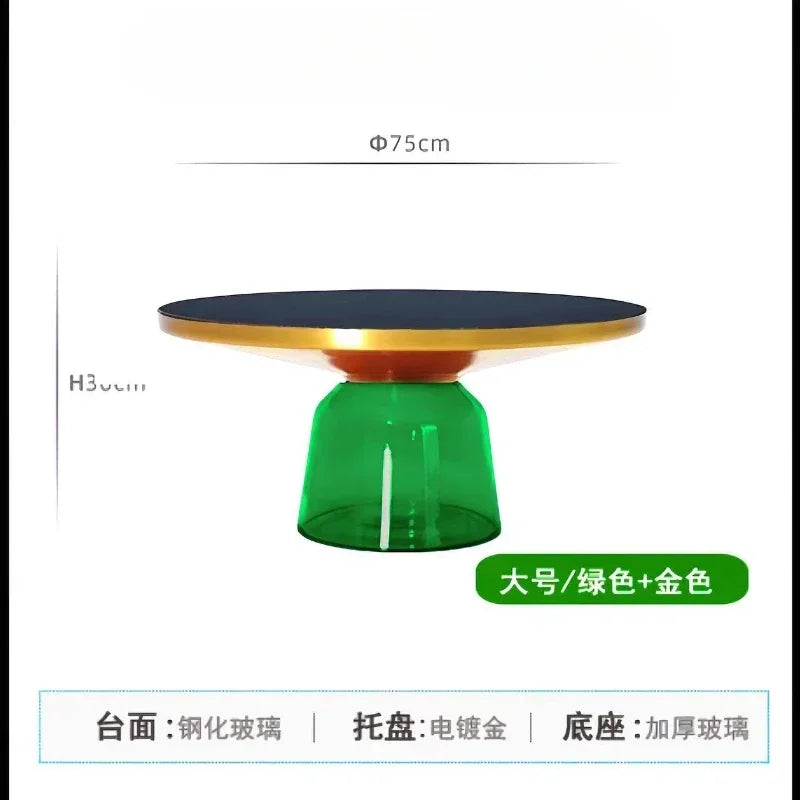 Round Glass Nordic Side Table