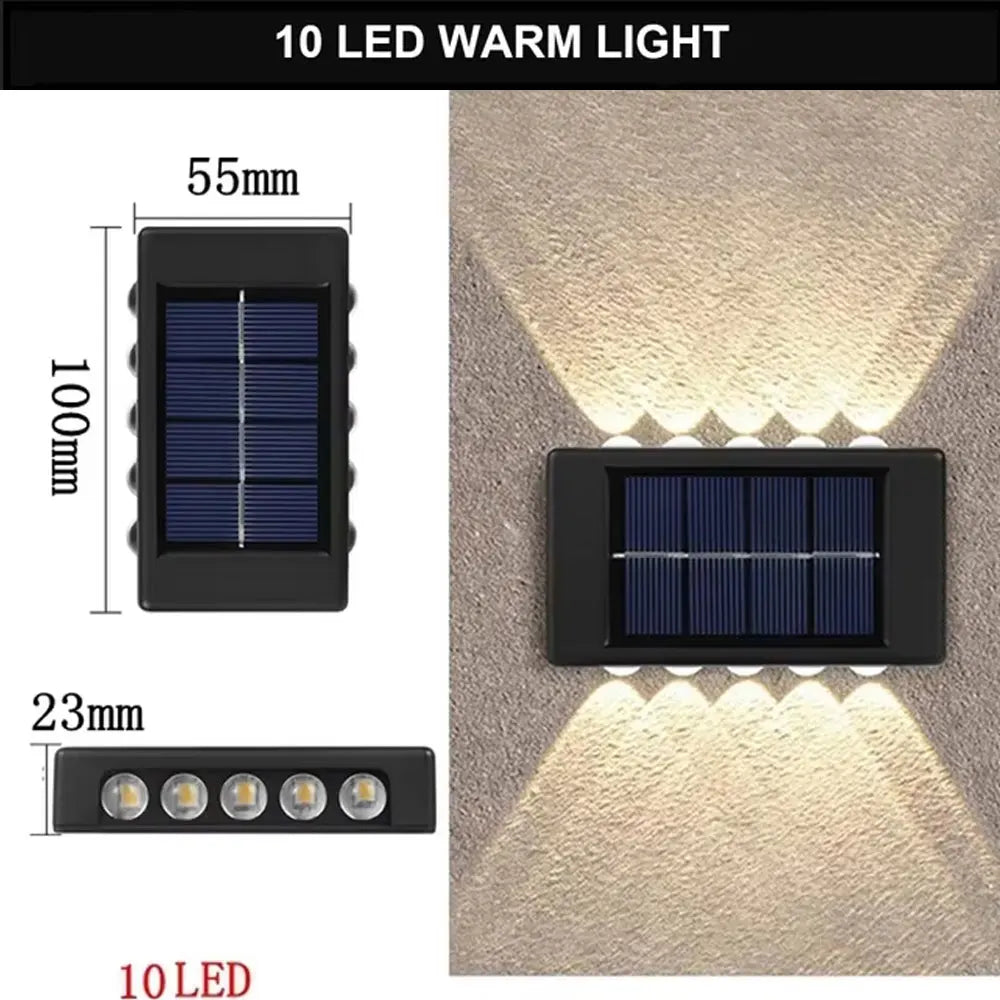 Solar Up-Down Wall Light - Waterproof