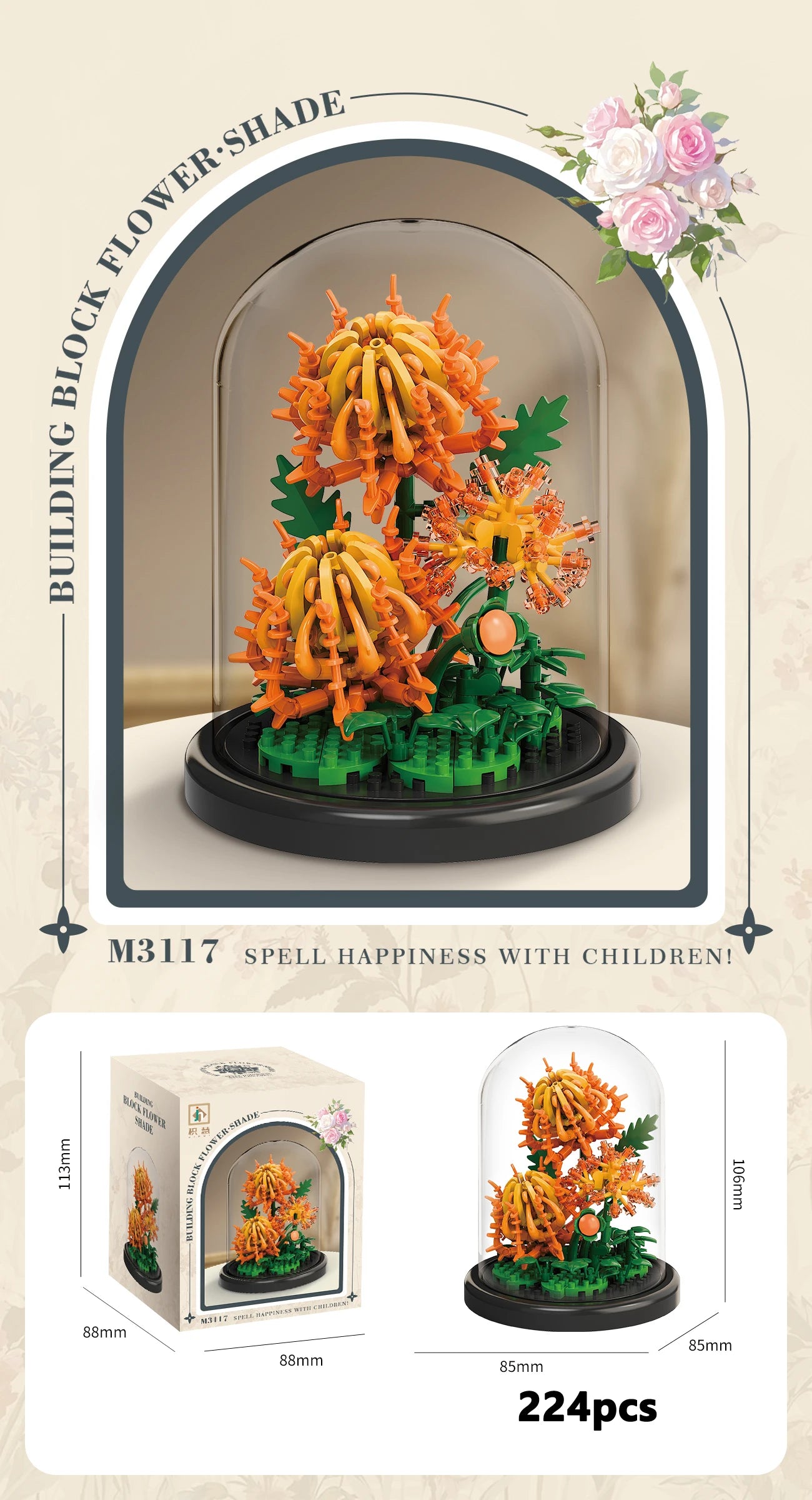 Eternal Flower Bouquet Building Block Set