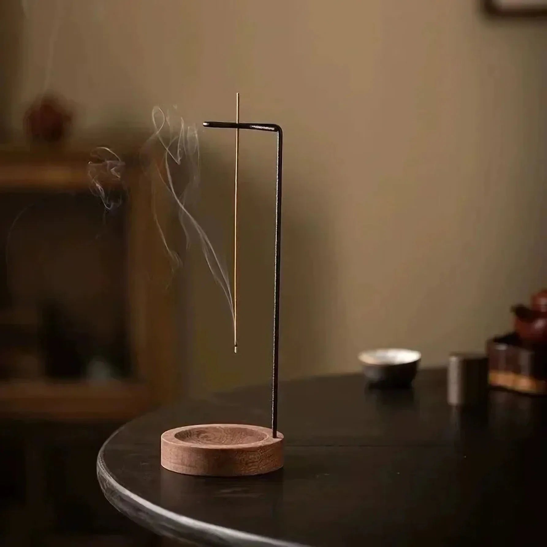 Backflow Incense Burner with Wooden Tray