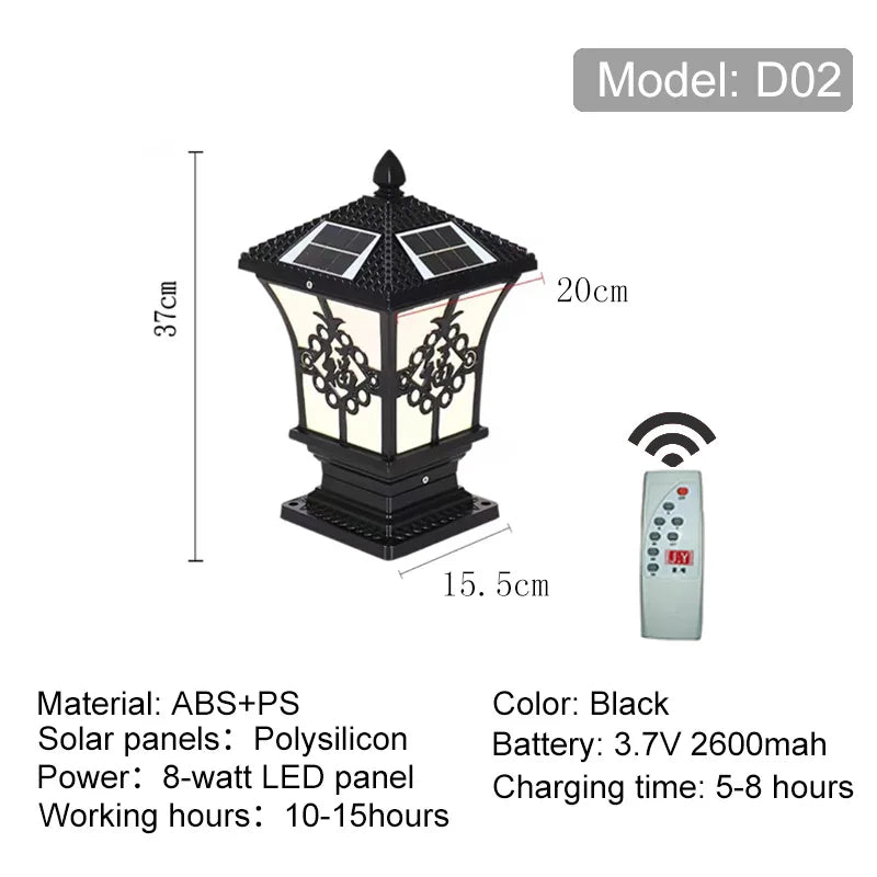Solar Auto-Dimming Pillar Light