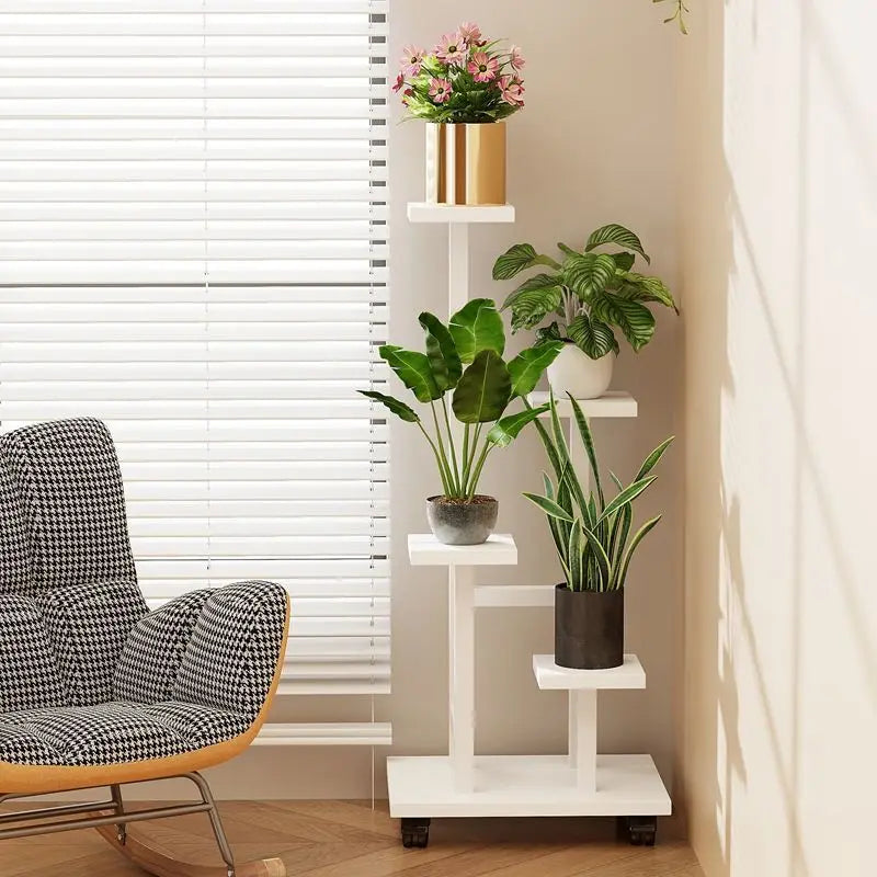 Rolling Multi-Tier Plant Stand