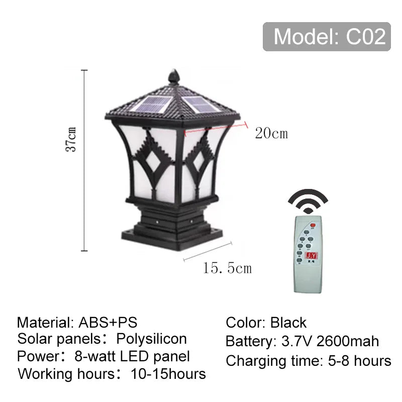Solar Auto-Dimming Pillar Light