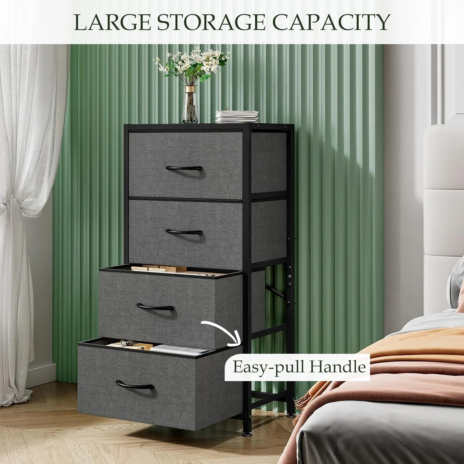 4-Drawer Fabric Storage Tower