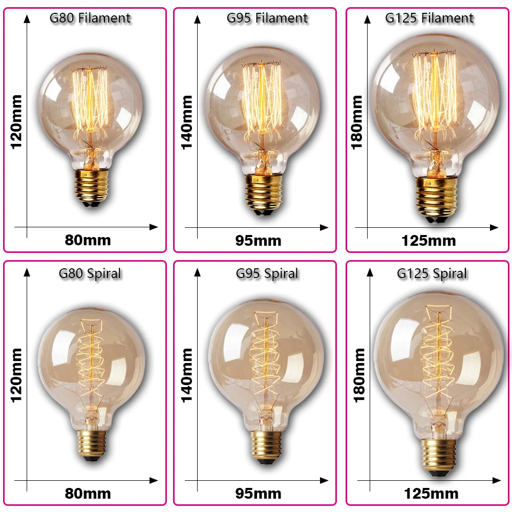 Vintage Edison Bulb E27 - Multiple Shapes