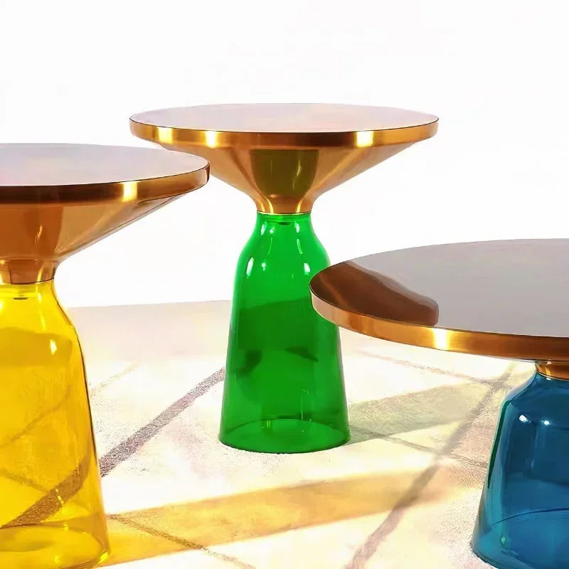 Round Glass Nordic Side Table