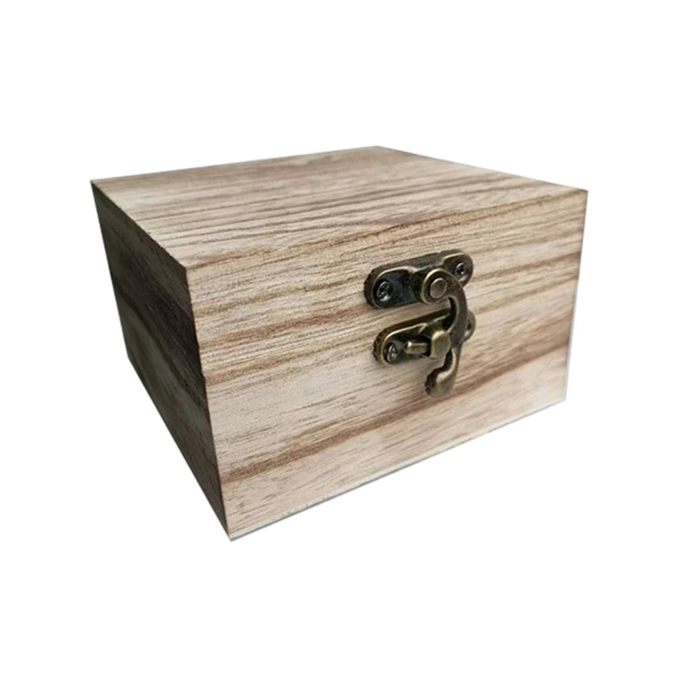 Square Flip-Top Wooden Box