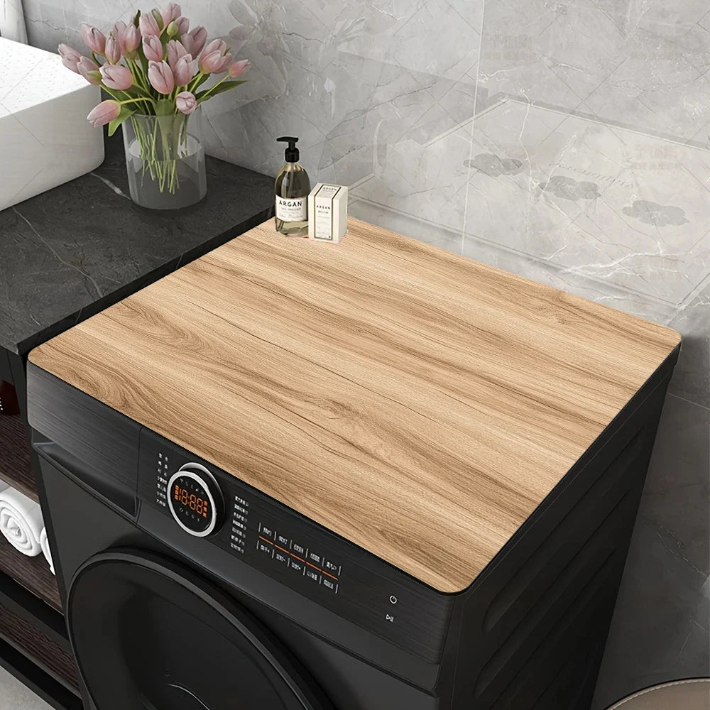 Wood Grain Washing Machine Cover Mat