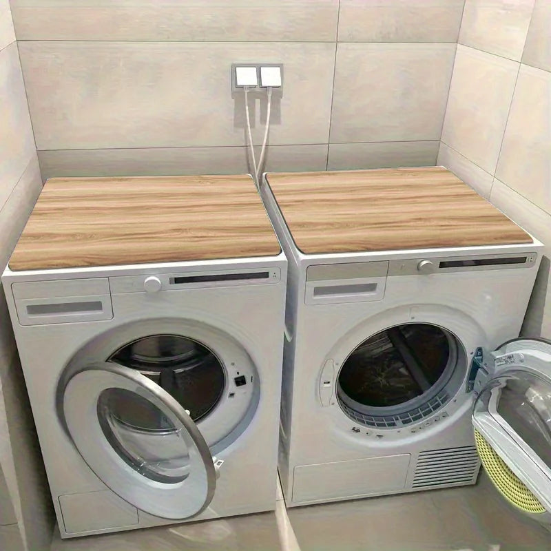 Wood Grain Washing Machine Cover Mat