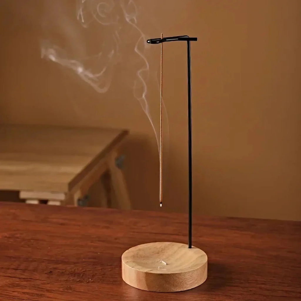 Backflow Incense Burner with Wooden Tray
