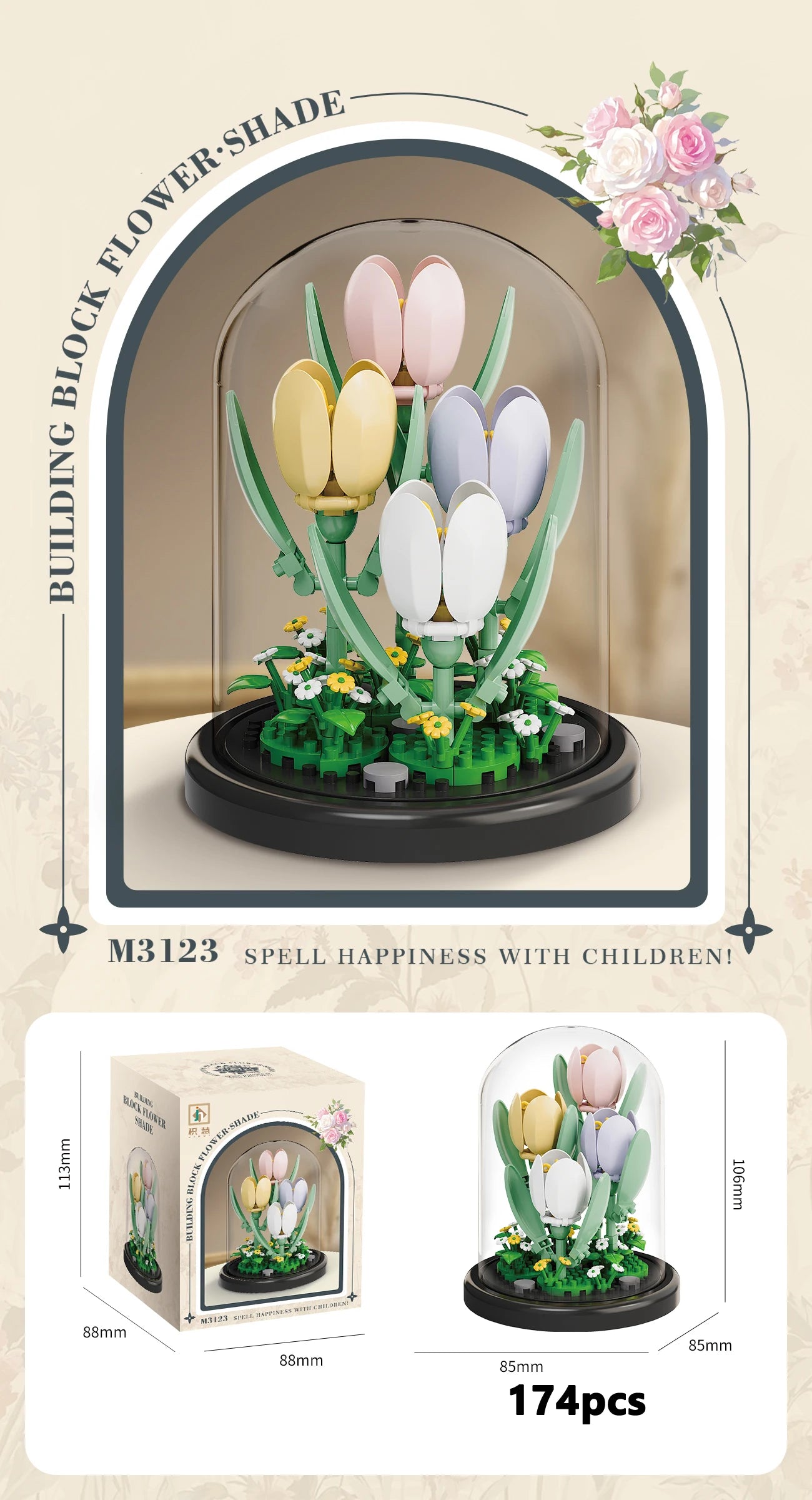 Eternal Flower Bouquet Building Block Set