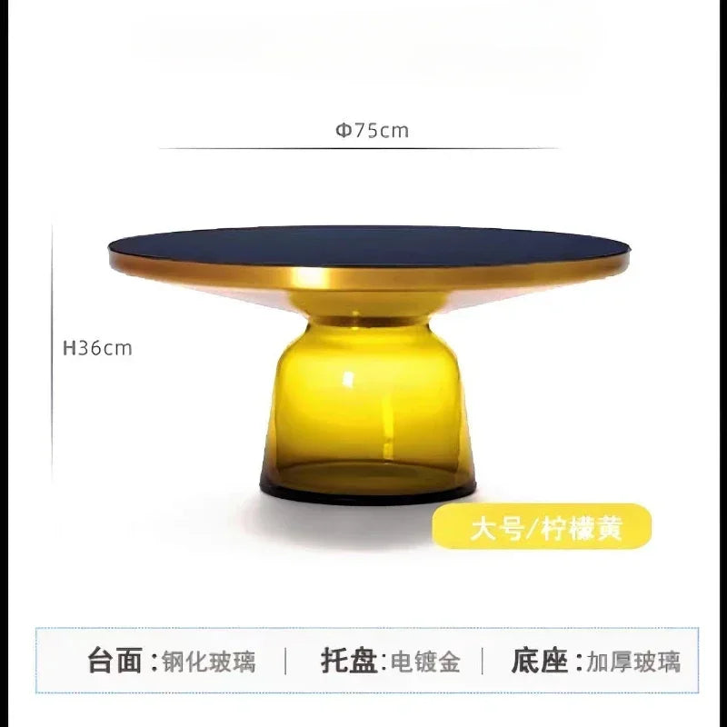 Round Glass Nordic Side Table