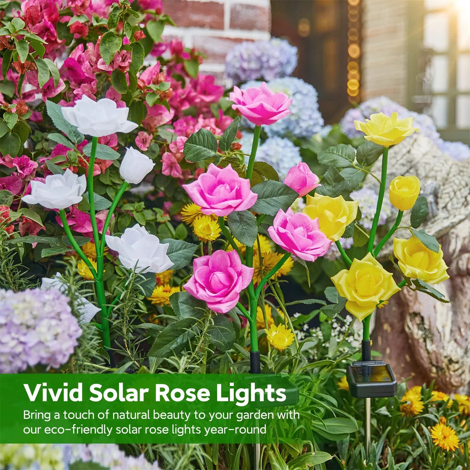 Solar Rose Flower Garden Lights