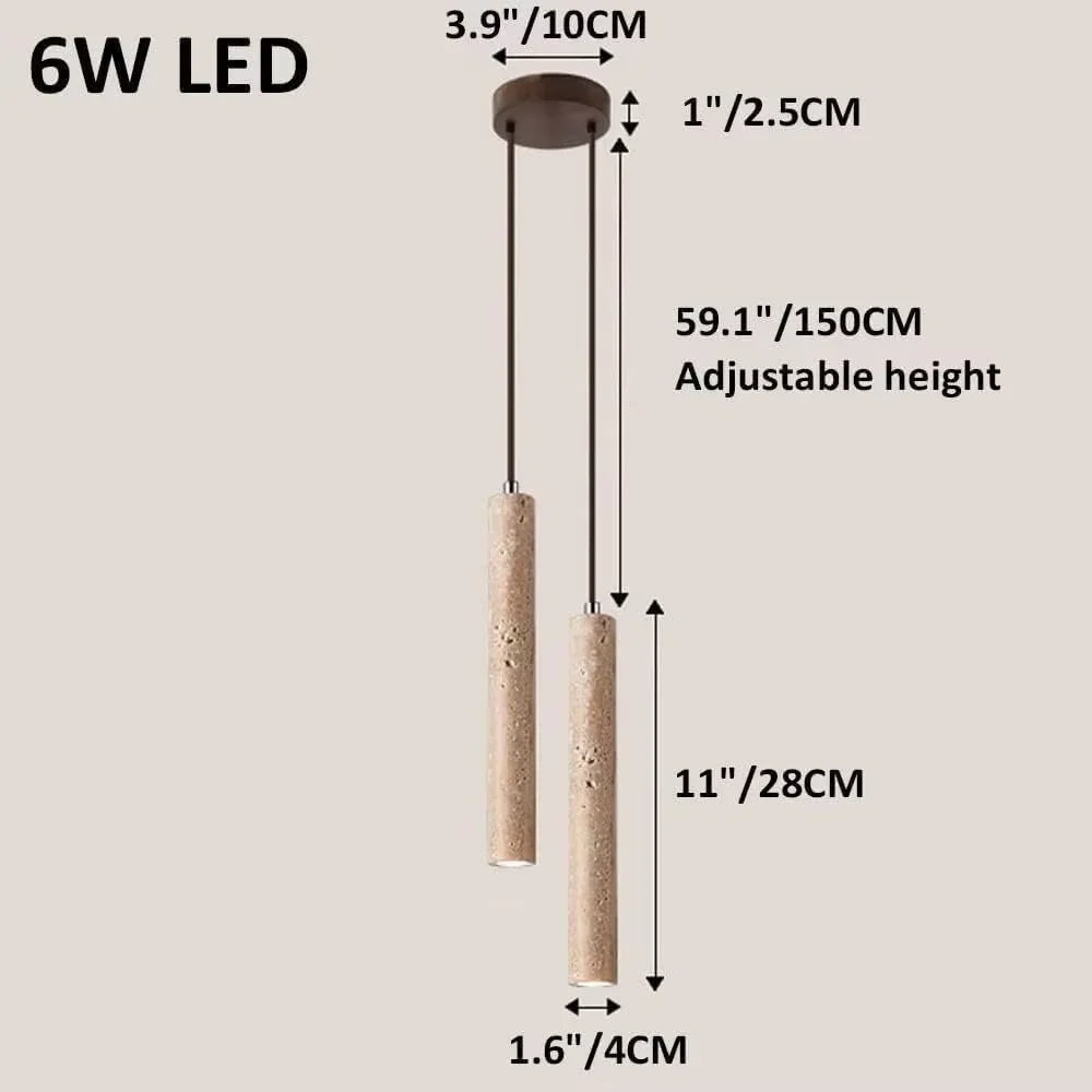 Wood Tube LED Pendant Ceiling Lamp