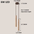 Wood Tube LED Pendant Ceiling Lamp