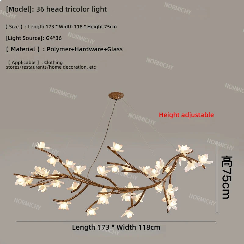 Lotus Branch Pendant Light - Wabi-Sabi
