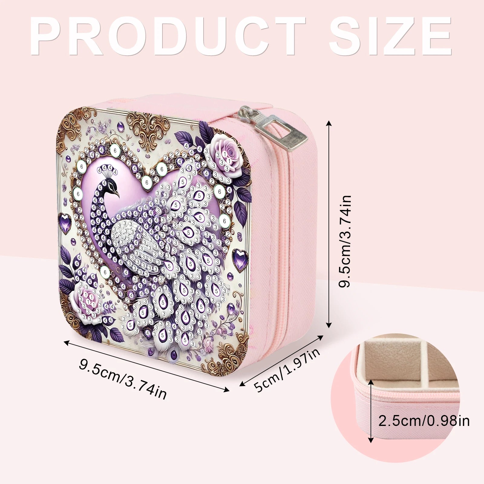 Diamond Art Peacock Jewelry Box