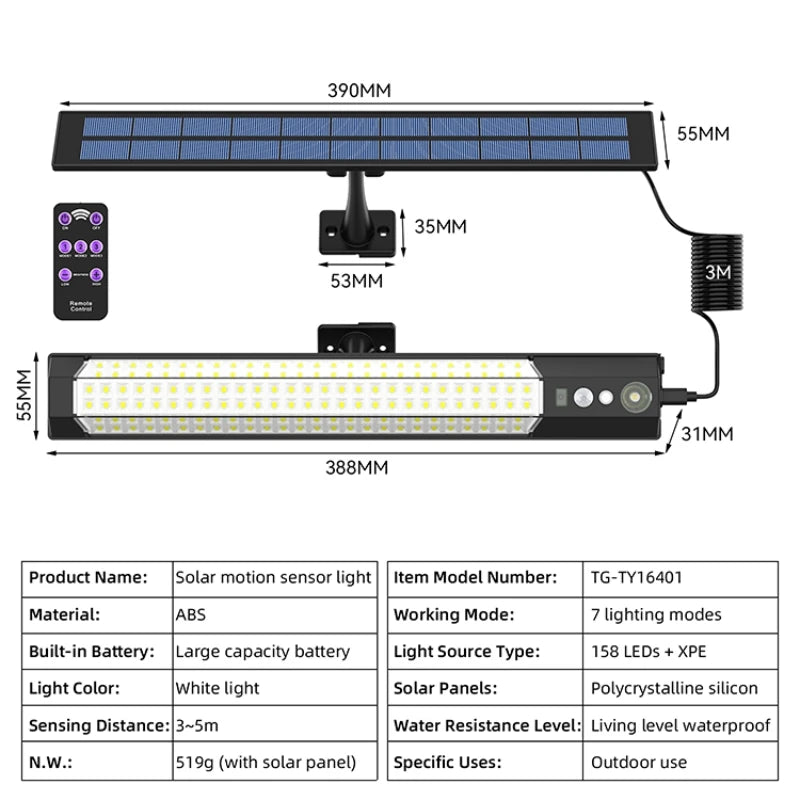 Solar Motion Wall Light Remote
