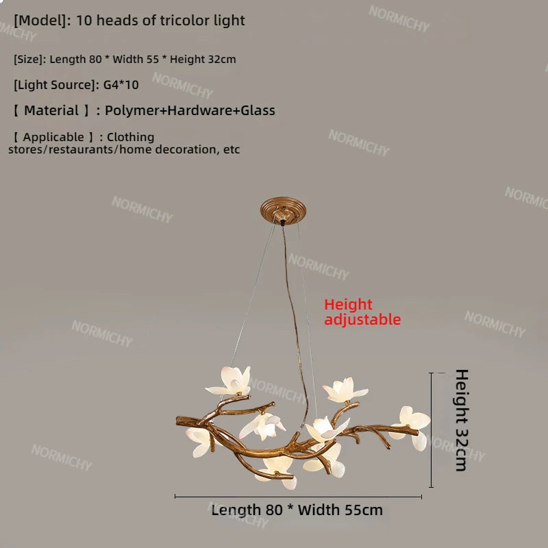 Lotus Branch Pendant Light - Wabi-Sabi