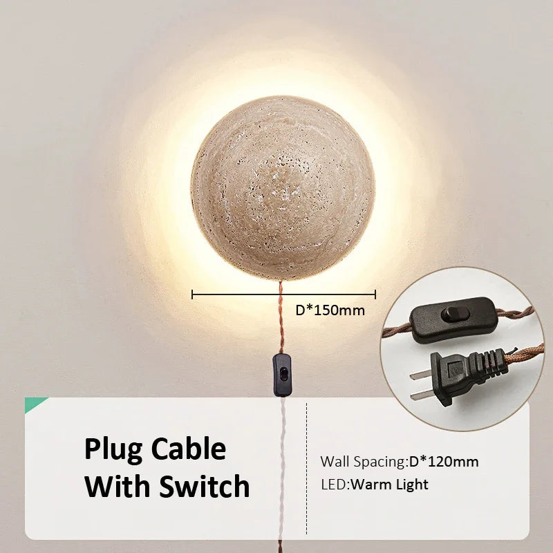 Cave Stone Circular Wall Lamp