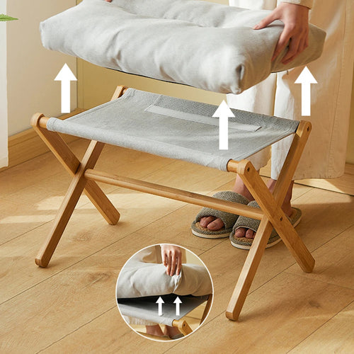 Bamboo Foldable Shoe Stool