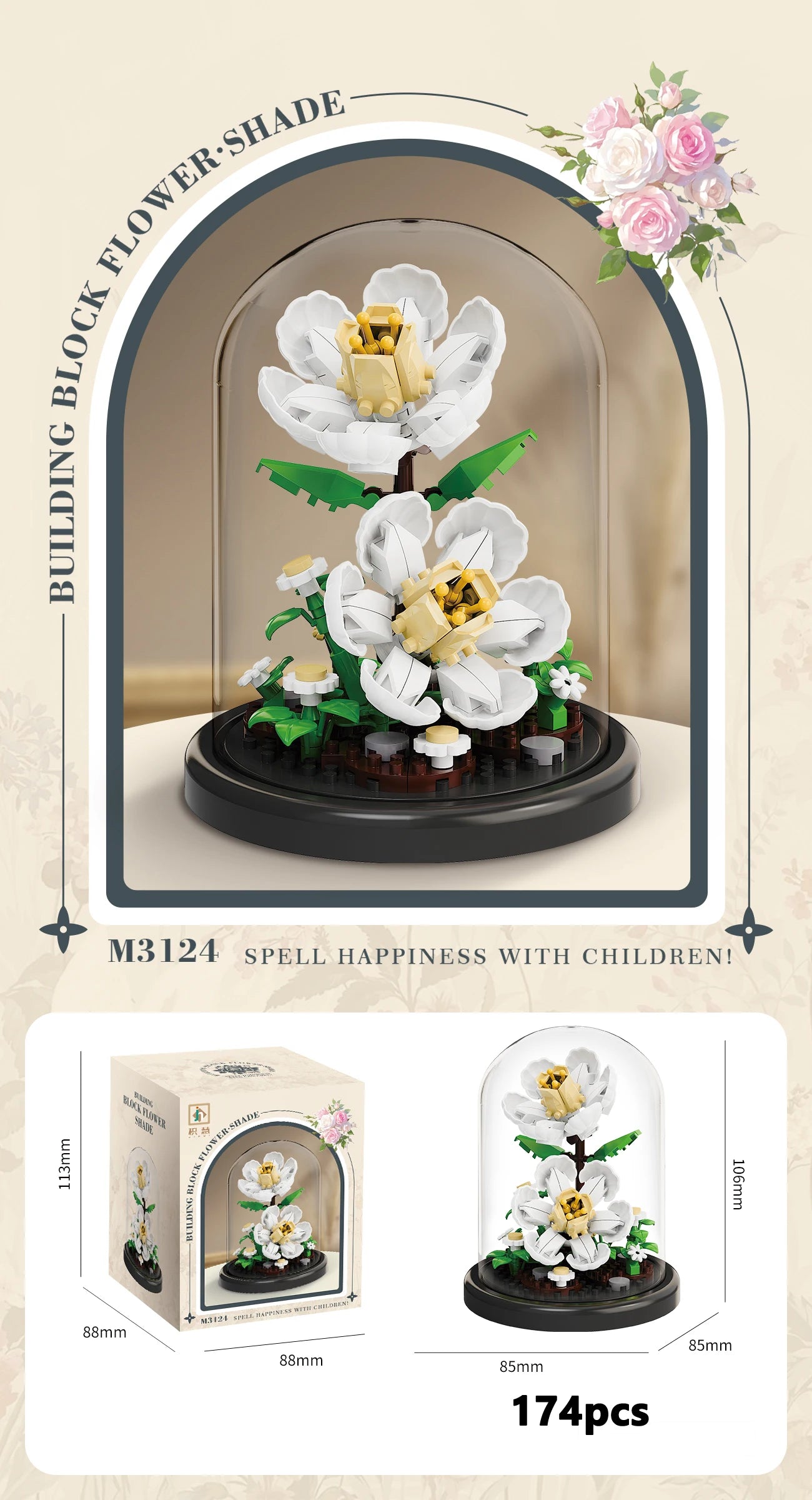 Eternal Flower Bouquet Building Block Set
