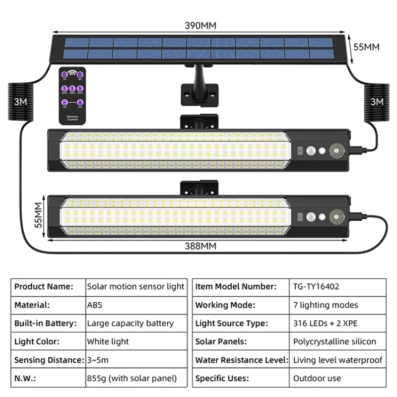 Solar Motion Wall Light Remote