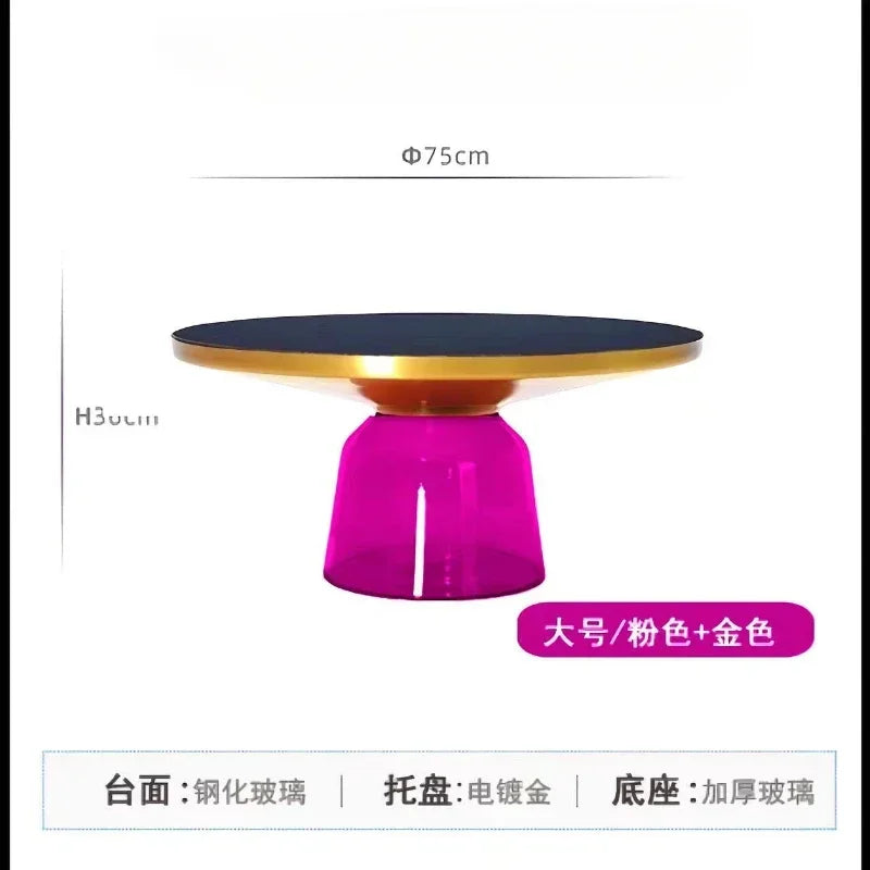 Round Glass Nordic Side Table