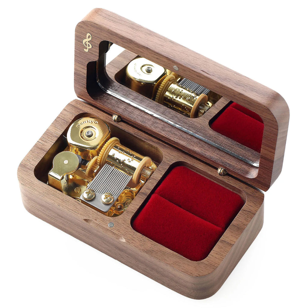 Walnut Music Ring Box