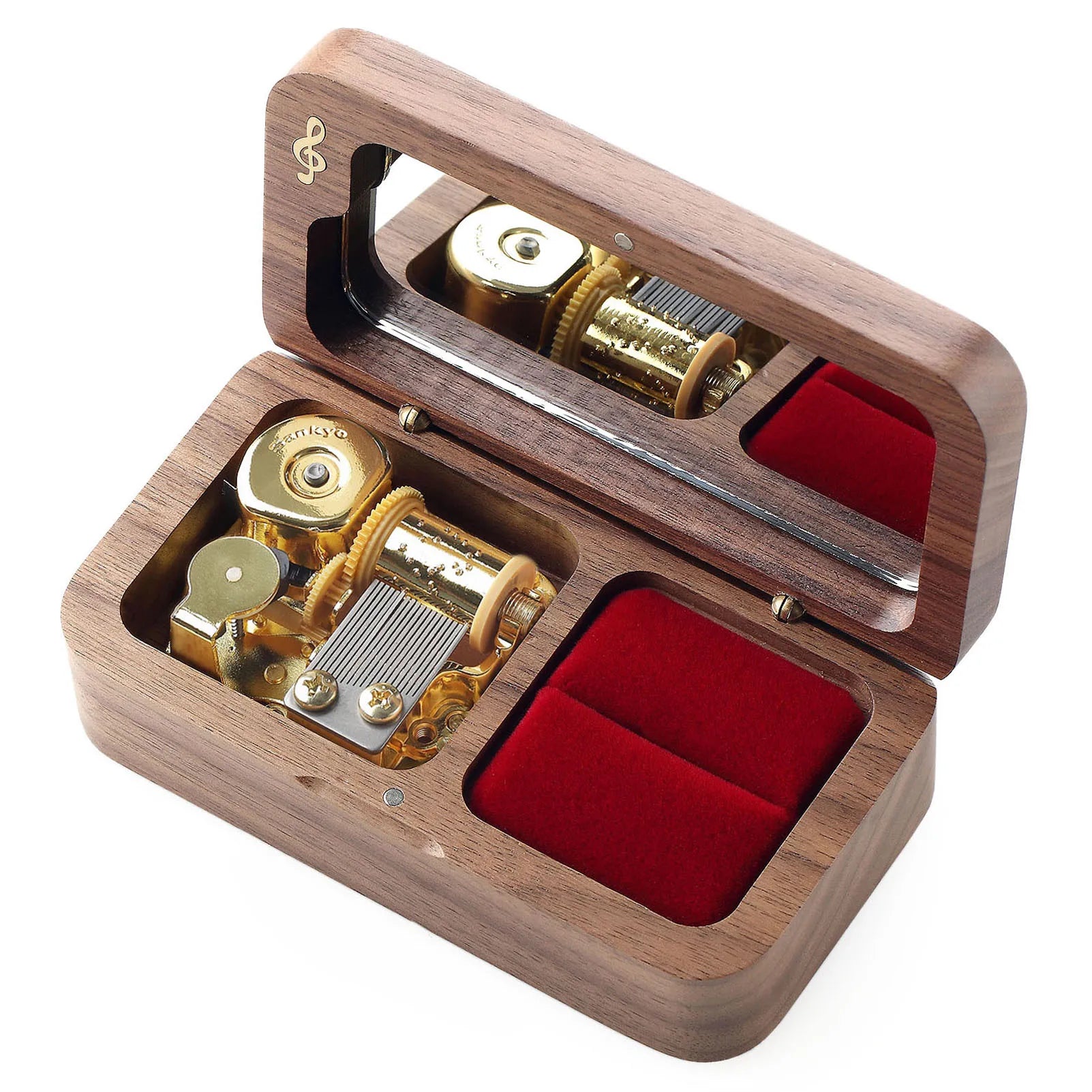Walnut Music Ring Box