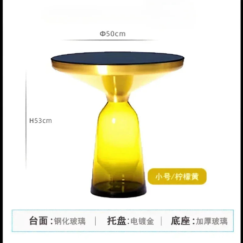 Round Glass Nordic Side Table