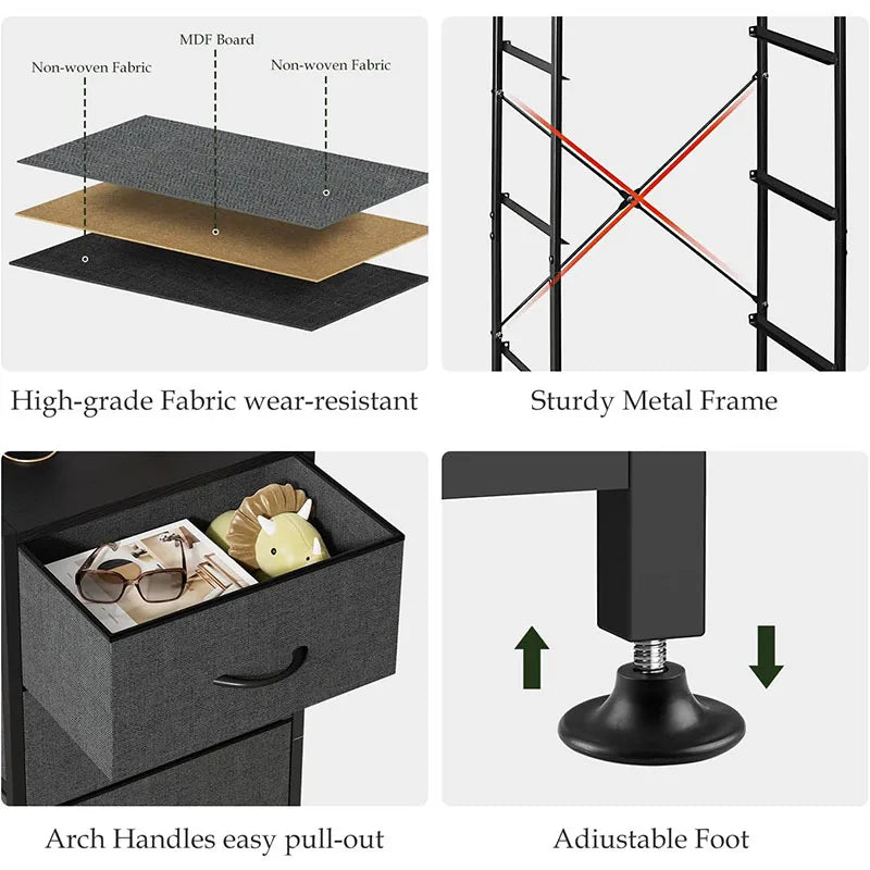 4-Drawer Fabric Storage Tower
