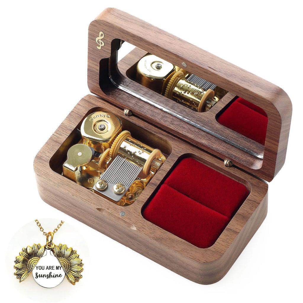 Walnut Music Ring Box
