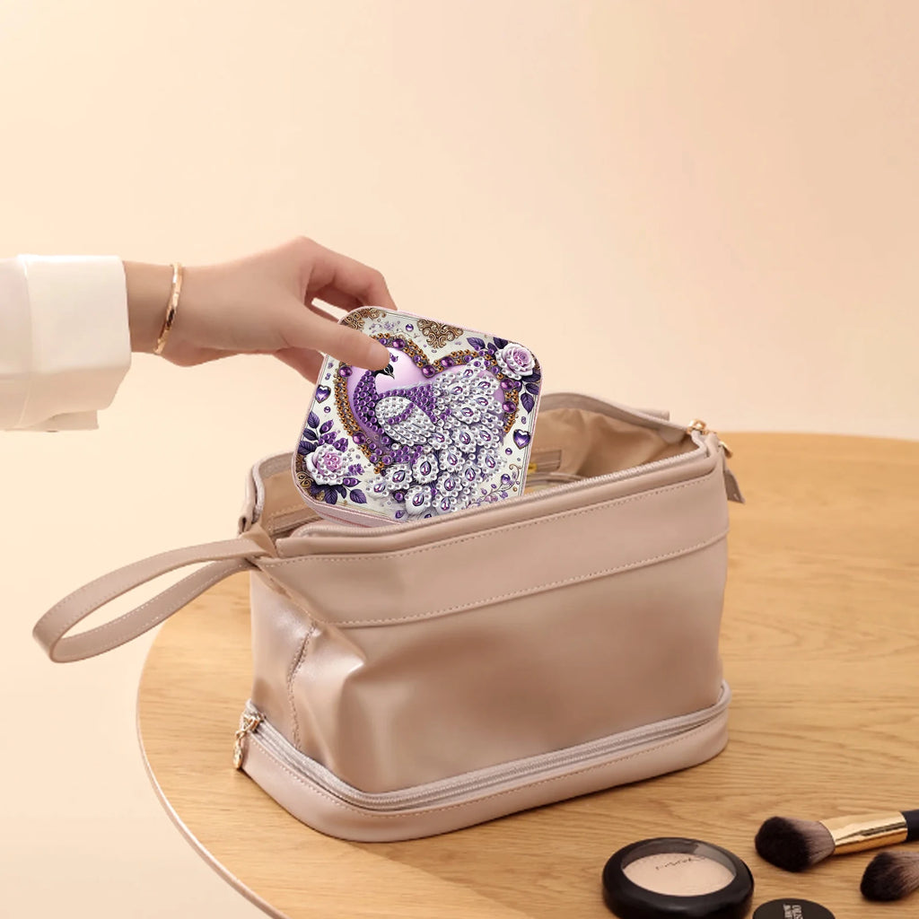 Diamond Art Peacock Jewelry Box