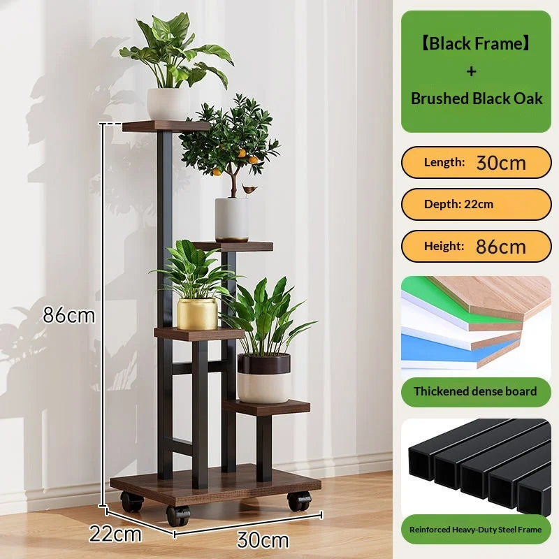 Rolling Multi-Tier Plant Stand