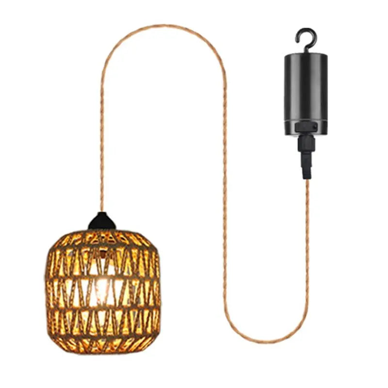 Battery Rattan Outdoor Chandelier