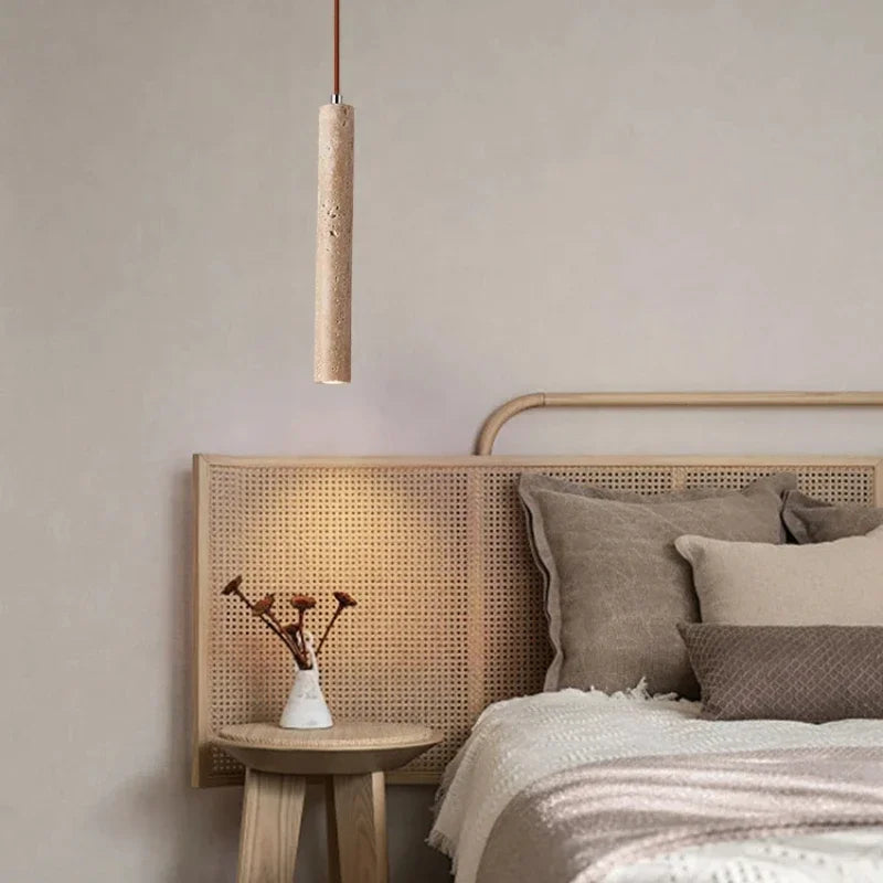 Wood Tube LED Pendant Ceiling Lamp