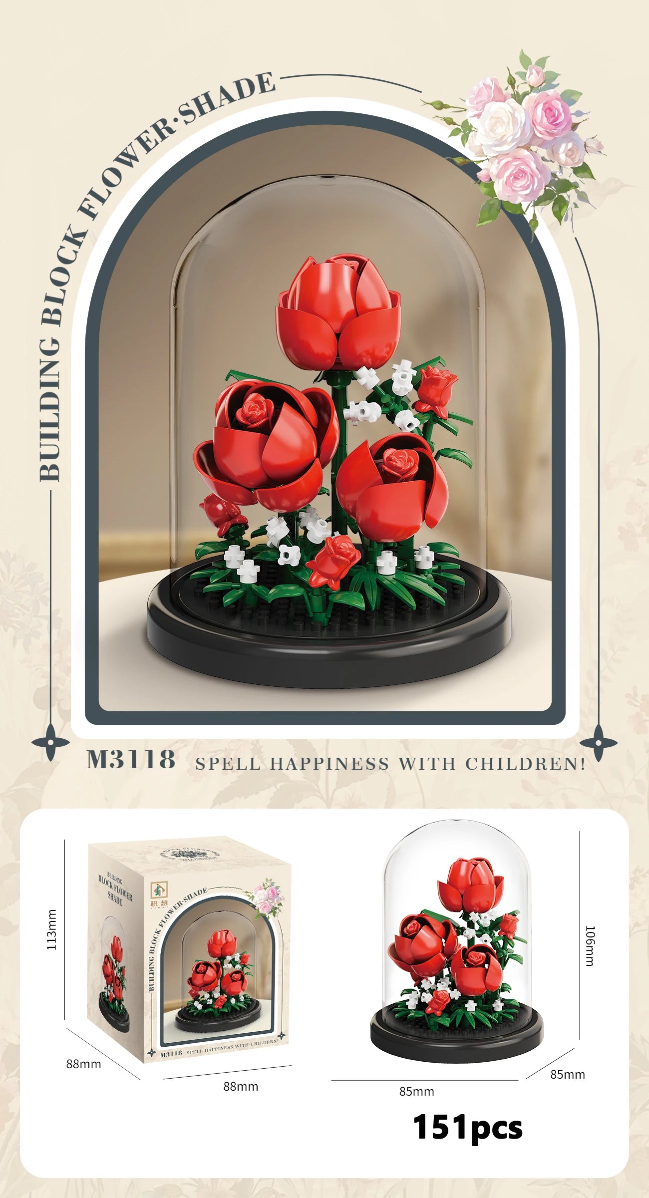 Eternal Flower Bouquet Building Block Set
