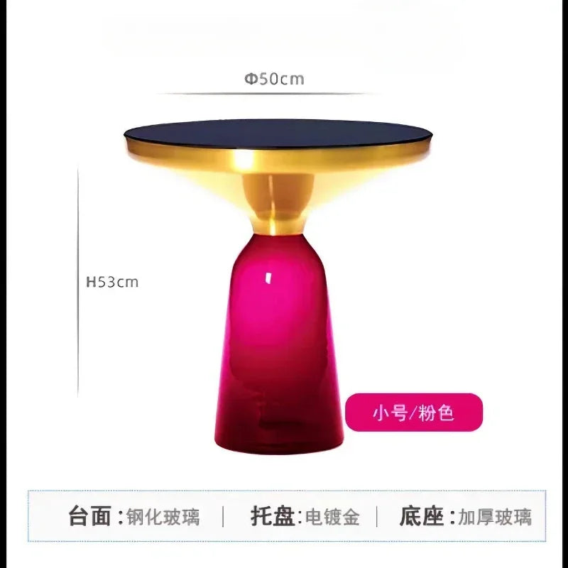 Round Glass Nordic Side Table
