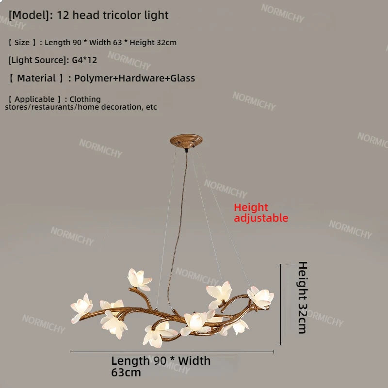 Lotus Branch Pendant Light - Wabi-Sabi