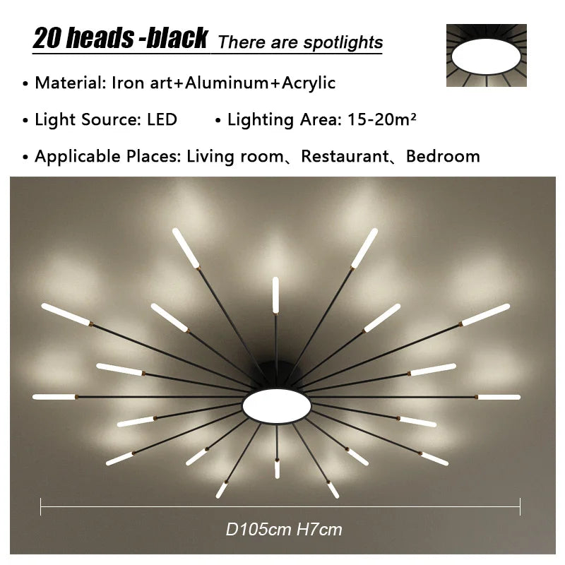 Firework Spiral LED Chandelier