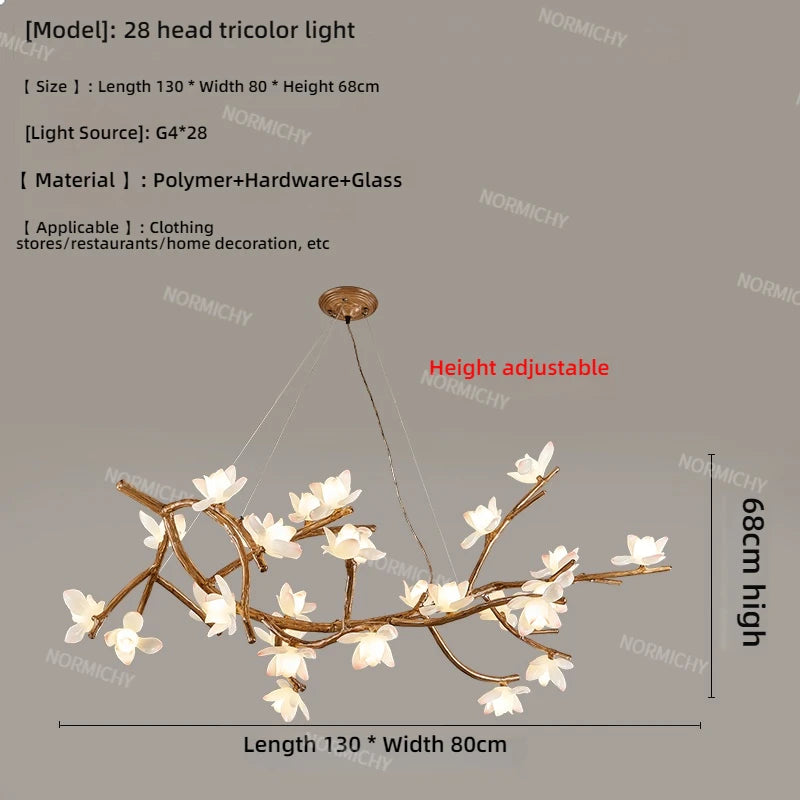 Lotus Branch Pendant Light - Wabi-Sabi